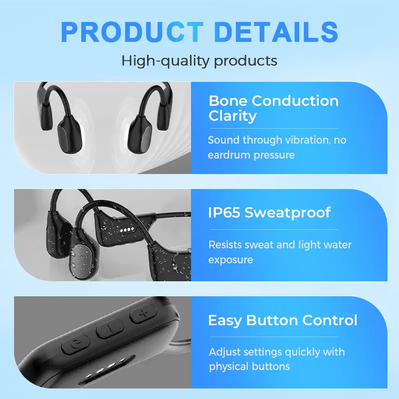 SEAGRIL Bone Conduction Smart Hearing Aid Bluetooth Earphones