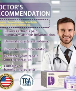 SEAGRIL™ Turmeric Emu Oil Arthritis Relief and Pain Relief Massage Gel Certified by the American Osteopathic Association (AOA)