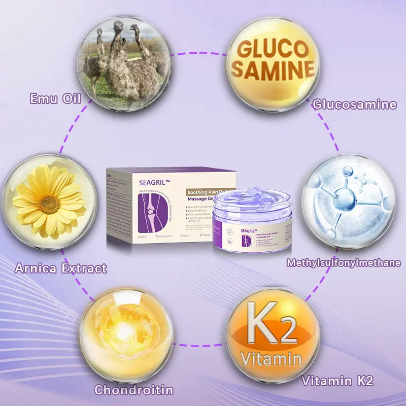 SEAGRIL™ Turmeric Emu Oil Arthritis Soothing Pain Relief Massage Gel American Osteopathic Association (AOA) Approved