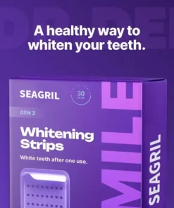 SEAGRIL™ Purple Teeth Whitening Strips 7/21 Treatments Peroxide-Free Enamel Safe No Tooth Sensitivity
