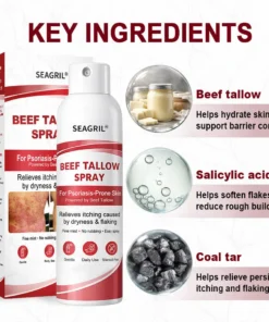 SEAGRIL® Beef Tallow Spray for Itchy, Flaky Psoriasis Skin