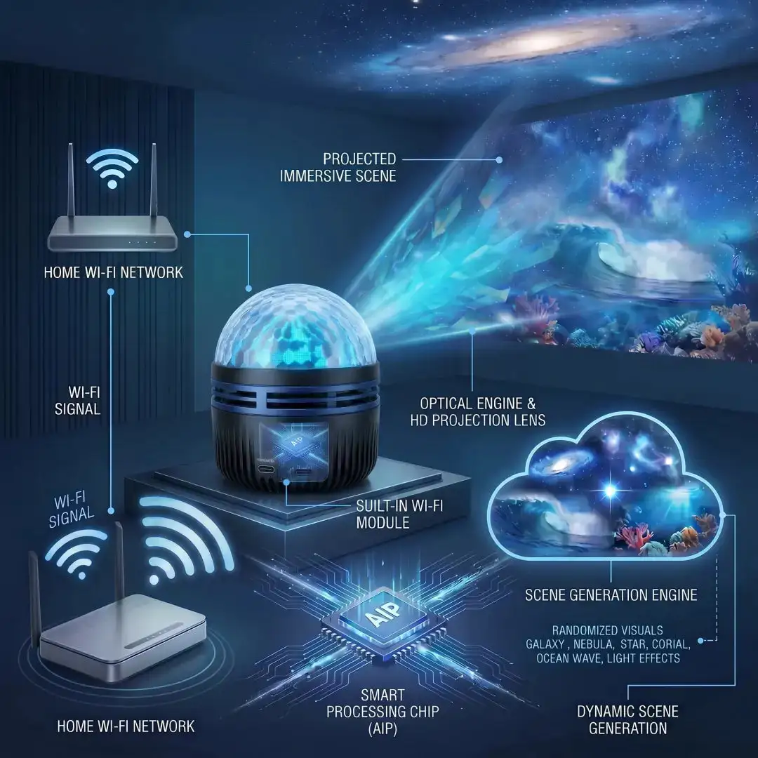 SEAGRIL®360° Smart Holographic Starry Sky Projector